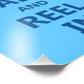 Blue Keep Calm en Reel in Foto Afdruk (Hoek)