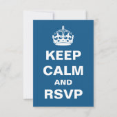 Blue Keep Calm Wedding RSVP (Voorkant)