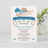 Blue Kentucky Derby Themd Pet Vrijgezellenfeest Kaart (Staand voorkant)