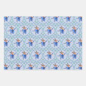 Blue Kerst Dancer het Rendier Ballerina Inpakpapier Vel (Voorkant 2)