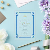Blue Key Grieks orthodox Christening Boy Baptisme Acryl Uitnodigingen (Insitu (Huwelijk))