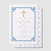 Blue Key Grieks orthodox Christening Boy Baptisme Vellum Uitnodigingen (Offset (Uitnodiging))