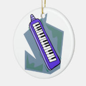 Blue Keytar portable 80s toetsenbordpiano-afbeeldi Keramisch Ornament (Links)