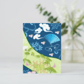 Blue Kimono Briefkaart (Staand voorkant)