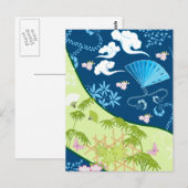 Blue Kimono Briefkaart (Voorkant / Achterkant)