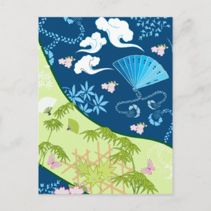 Blue Kimono Briefkaart