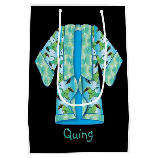 Blue Kimono Gift Bag Medium Cadeauzakje (Achterkant)