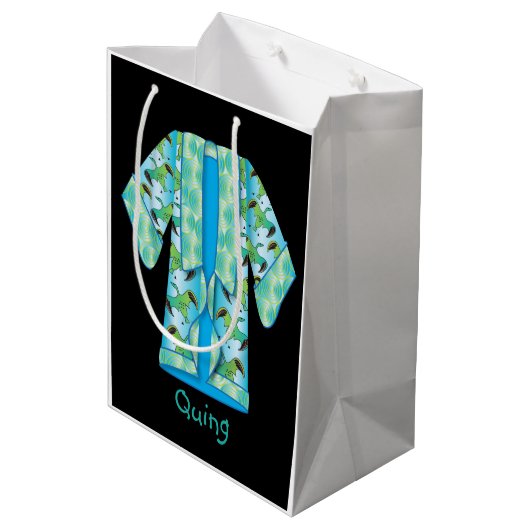 Blue Kimono Gift Bag Medium Cadeauzakje (Achterkant Gekanteld)