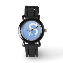 Blue Kinder Horloge - Schattige "S" -ontwerp voor