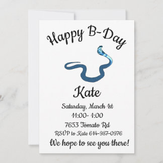 Blue King Cobra Happy B-day Kaart
