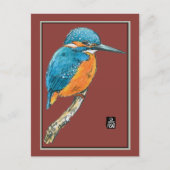 Blue Kingfisher Bird Briefkaart (Voorkant)