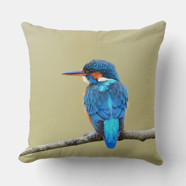 Blue Kingfisher Bird Kussen (Voorkant)