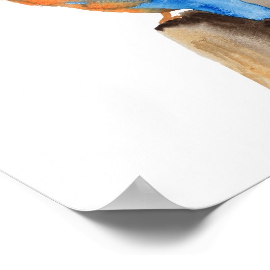 Blue kingfisher bird poster (Hoek)