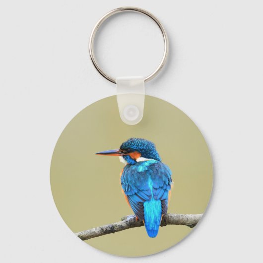 Blue Kingfisher Bird Sleutelhanger (Voorkant)