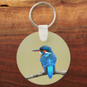 Blue Kingfisher Bird Sleutelhanger (Voorkant)