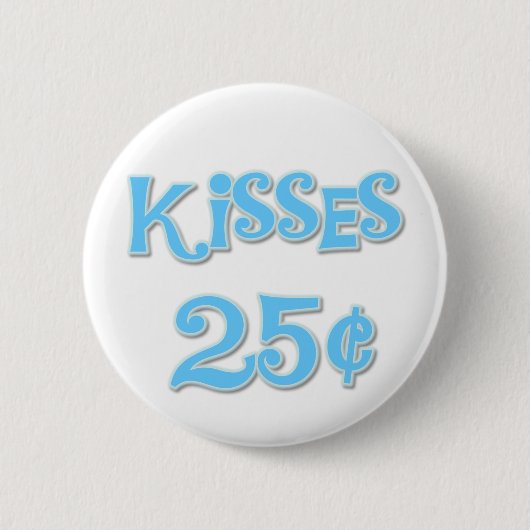 Blue Kisses 25 cent Ronde Button 5,7 Cm (Voorkant)