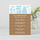 Blue Kitchen Bridal Shower-uitnodiging Kaart (Staand voorkant)