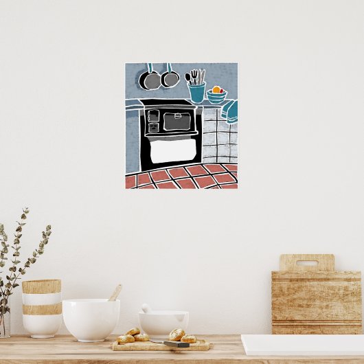Blue Kitchen Poster (Keuken)