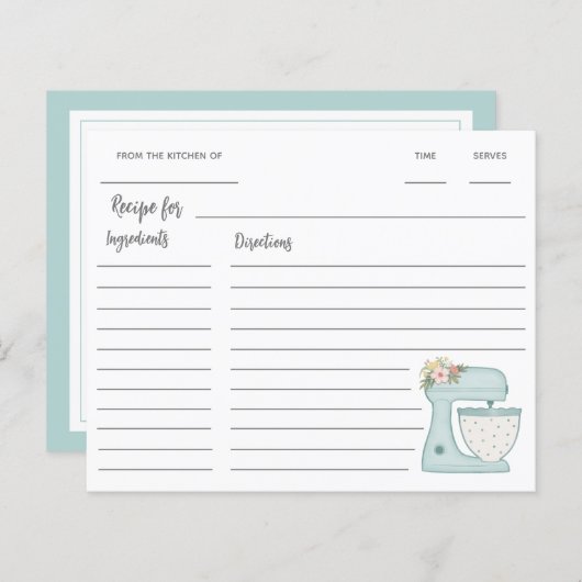 Blue Kitchen stand Mixer Recipe (Voorkant / Achterkant)