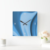 Blue Kitchen Swirls Wall klok met vier cijfers (Huis)