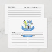 Blue Kitchen Tools Vrijgezellenfeest Recept Kaarte Briefkaart (Voorkant / Achterkant)