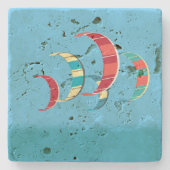 Blue Kiteboarding Design Stone Onderzetter (Voorkant)