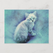 Blue Kitten | ABSTRACT | WATERVERF Briefkaart (Voorkant)