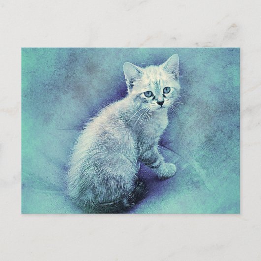 Blue Kitten | ABSTRACT | WATERVERF Briefkaart (Voorkant)