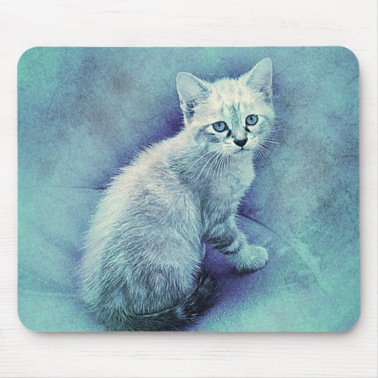 Blue Kitten | ABSTRACT | WATERVERF Muismat (Voorkant)