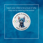 Blue Kitten Autisme Bewustzijn Button