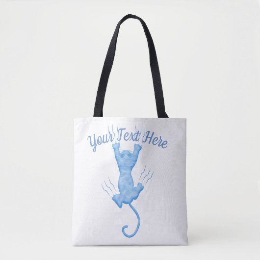 Blue Kitten Custom Sjabloon Tote Bag (Voorkant)