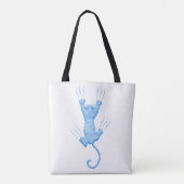 Blue Kitten Custom Sjabloon Tote Bag (Achterkant)