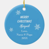 Blue Kitten Wreath Kinderen Keramisch Ornament (Achterkant)