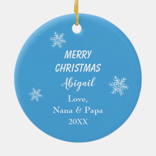 Blue Kitten Wreath Kinderen Keramisch Ornament (Achterkant)