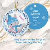 Blue Kitten Wreath Kinderen Keramisch Ornament