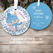 Blue Kitten Wreath Kinderen Ornament