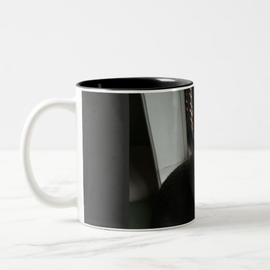 Blue kitty mug tweekleurige koffiemok (Links)