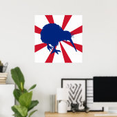 Blue Kiwi Poster (Thuiskantoor)
