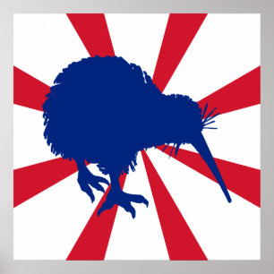 Blue Kiwi Poster