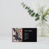 BLUE KNIGHT HORSEBACK Medieval Monogram Black Visitekaartje (Staand voorkant)