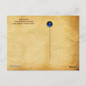 BLUE KNIGHT MEDIEVAL PARCHMENT MONOGRAM BRIEFKAART (Achterkant)