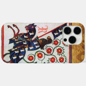 BLUE KNIGHT MEDIEVAL PARCHMENT MONOGRAM Case-Mate iPhone CASE (Achterkant (horizontaal))