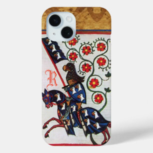 BLUE KNIGHT MEDIEVAL PARCHMENT MONOGRAM iPhone 15 CASE