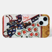 BLUE KNIGHT MEDIEVAL PARCHMENT MONOGRAM Case-Mate iPhone CASE (Achterkant (horizontaal))