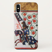 BLUE KNIGHT MEDIEVAL PARCHMENT MONOGRAM Case-Mate iPhone CASE (Achterkant)