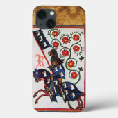 BLUE KNIGHT MEDIEVAL PARCHMENT MONOGRAM Case-Mate iPhone CASE (Achterkant)