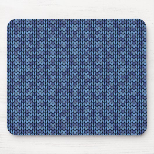 Blue Knit Pattern Muismat (Voorkant)