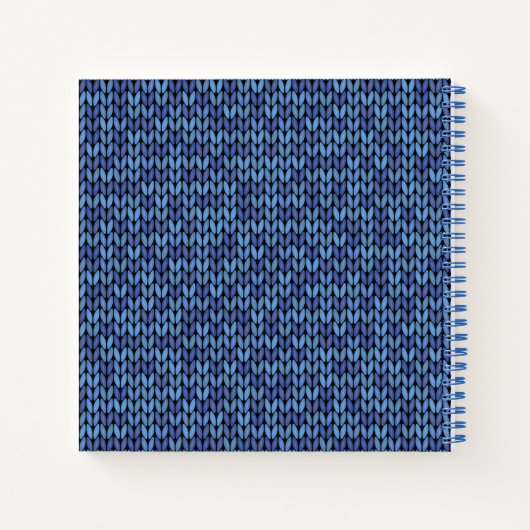 Blue Knit Pattern Notitieboek (Achterkant)