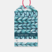 Blue Knitted Christmas Cadeaulabel (Voorkant)