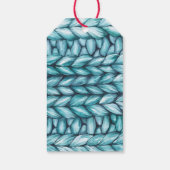 Blue Knitted Christmas Cadeaulabel (Achterkant)